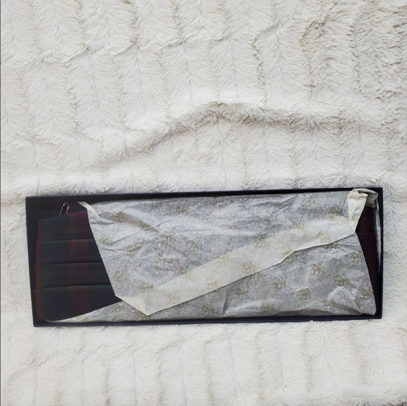 Brooks Brothers Men's Cummerbund Waist Sash Suit Tuxedo Green Plaid Tartan OS - Picture 4 of 8